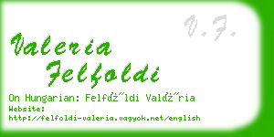 valeria felfoldi business card